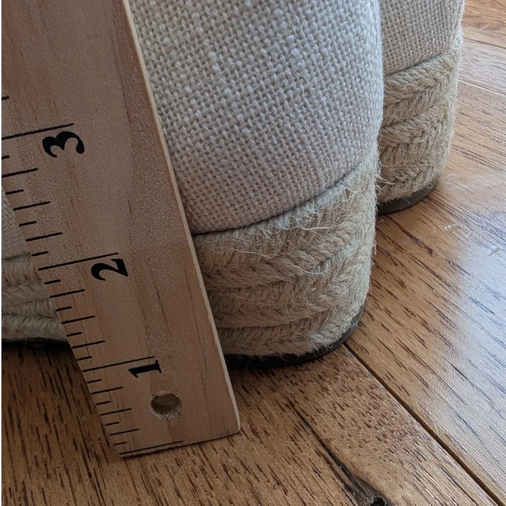 LifeStride Espadrille Wedge Beige Fabric Velocity 2.0 Womens 8.5M Comfort‎ Jute